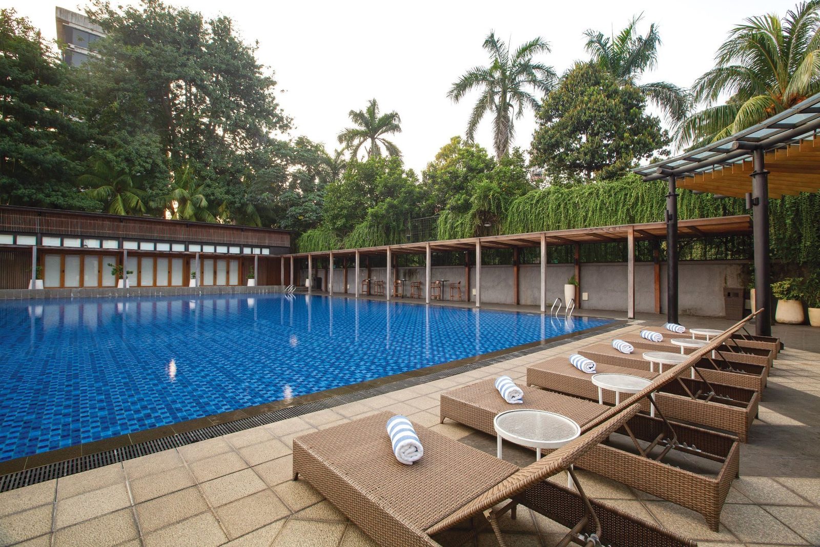 The pool through the afternoon
